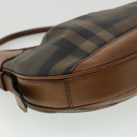 BURBERRY Nova Check Shoulder Bag Canvas Leather Brown Auth am3251 - Picture 15 of 16